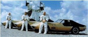 Astronauts with their Corvettes