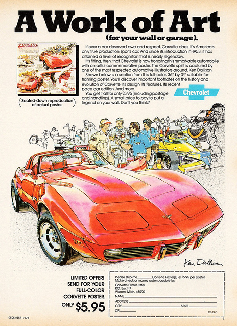 1977 CHEVROLET CORVETTE A3 POSTER AD SALES BROCHURE MINT ADVERTISEMENT ADVERT 